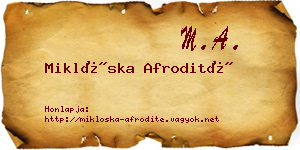 Miklóska Afrodité névjegykártya